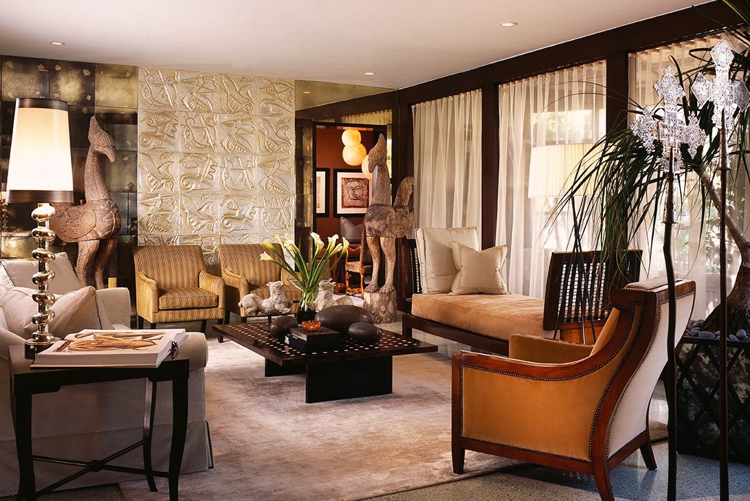 mid-century modern interior design living room